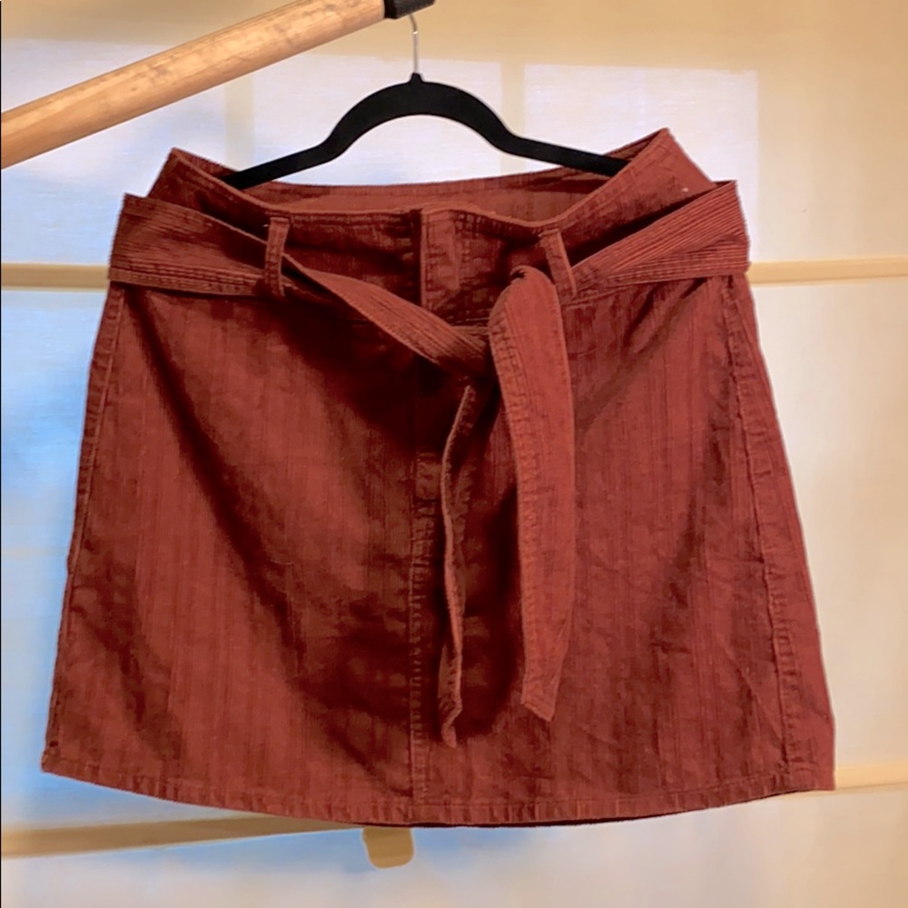 Rust color corduroy skirt
